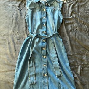 Kohl's Blue Denim Sleeveless Midi Dress